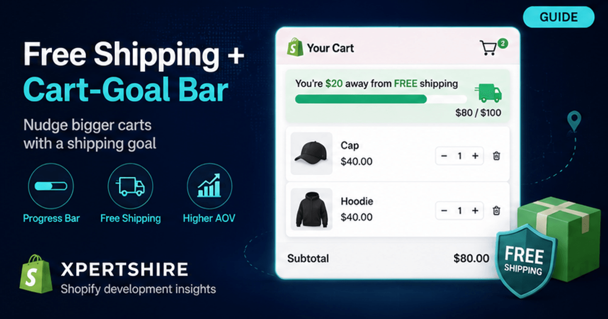 How to Set Up Free Shipping in Shopify + a Cart-Goal Bar (2026)